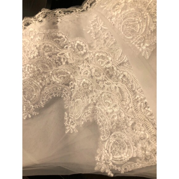NWT 1 Layer Long Trailing Floral Lace Wedding Veil Bridal Veil 118.11'' - Picture 6 of 7